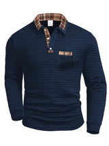 Poloshirt Herren Langarm Regular Fit – Dunkelblau