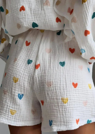 Amira | Herz-Print Zweiteiler-Set – Perfekt für entspannte Sommertage