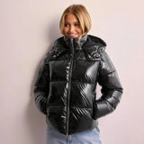 Pufferjacke Winter Damen Kurz – Schwarz