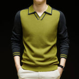 Pullover Herren mit Polokragen – Olivgrün