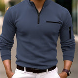Pullover Herren Mit Stehkragen Slim Fit – Blau