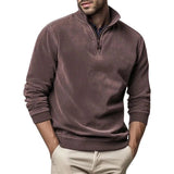 Pullover Herren mit Stehkragen – Dunkelbraun