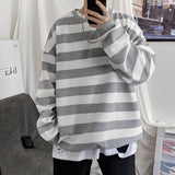 Pullover Herren Oversized Streifen – Grau