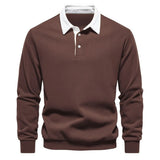 Pullover Herren Regular Fit mit Polokragen – Braun