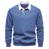 Pullover Herren Regular Fit mit Polokragen – Blau