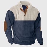 Pullover Herren Stehkragen Regular Fit – Blau
