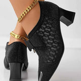 Pumps Mit Strass Schleife – Schwarz