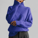 Susanne | Rollkragen Locker Geschnittener Pullover für Damen – Lila
