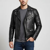 Jürgen | Herren Winter Zip-Up Lederjacke – Schwarz