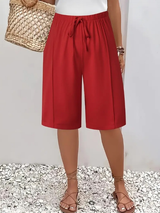 Abriella - Soft-Touch Sommer-Shorts – Rot