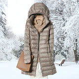 Ragnora | Damen Gesteppte Kapuzenjacke Winterjacke – Beige