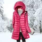 Ragnora | Damen Gesteppte Kapuzenjacke Winterjacke – Dunkelrosa