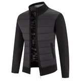 Ragnulf | Herren Strickjacke Reißverschluss Stehkragen – Schwarz