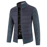 Ragnulf | Herren Strickjacke Reißverschluss Stehkragen – Helles Blau