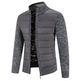 Ragnulf | Herren Strickjacke Reißverschluss Stehkragen – Dunkelgrau