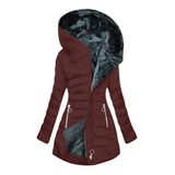 Ragnwild | Damen Steppjacke mit Kapuze Winterjacke – Rot