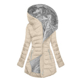 Ragnwild | Damen Steppjacke mit Kapuze Winterjacke – Beige