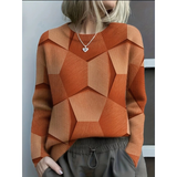 Rebecca | Damen Pullover mit 3D Muster – Orange