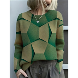 Rebecca | Damen Pullover mit 3D Muster – Grün