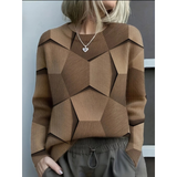 Rebecca | Damen Pullover mit 3D Muster – Braun