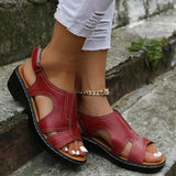 Lukas | Damen Frühlings Cutout Plateau Sandalen – Rot