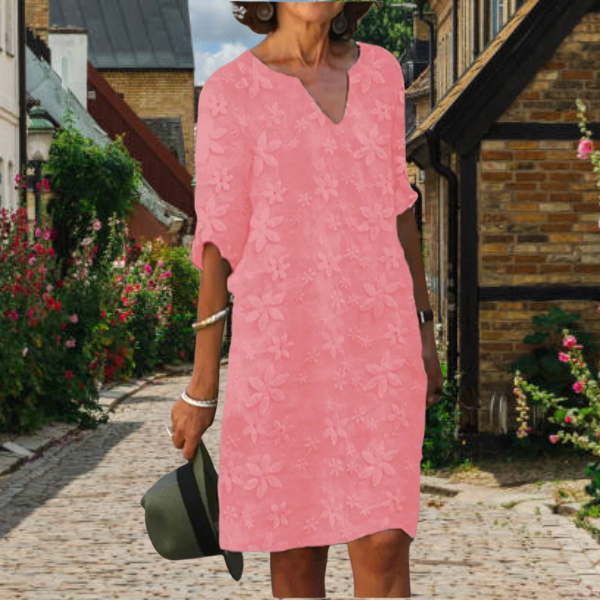 Kleid Mit Blumenmuster Und 3/4 Ärmeln Für Damen | Mini