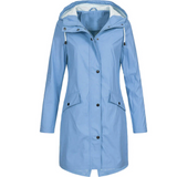 Regenjacke Damen Lang – Blau