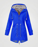 Regenmantel Damen Kapuze – Blau
