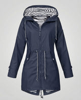 Regenmantel Damen Kapuze – Marineblau