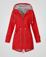 Regenmantel Damen Kapuze – Rot