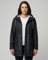 Regenmantel Damen Kapuze – Schwarz