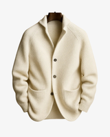 Reimfried | Herren Strickjacke mit Knopfleiste – Weiß