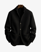 Reimfried | Herren Strickjacke mit Knopfleiste – Schwarz