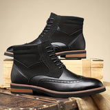 Reimund | Herren Schnürstiefeletten Brogue Boots – Schwarz