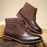 Reimund | Herren Schnürstiefeletten Brogue Boots – Braun