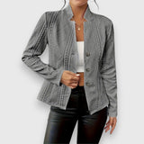 Reina | Damen Troyer Pullover Zopfmuster Langarm Anliegend – Grau
