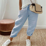 Ella™ Elegante Leinenhose aus Baumwoll-Leinen-Mix | Damen – Hellblau