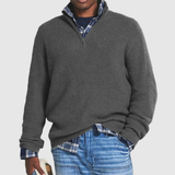 Robert | Herren Lässige Pullover mit Reißverschluss – Grau