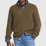 Robert | Herren Lässige Pullover mit Reißverschluss – Braun