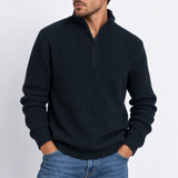 Robert | Herren Lässige Pullover mit Reißverschluss – Schwarz