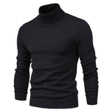 Rollkragenpullover Herren Klassisch – Schwarz