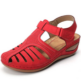Karin | Damen Frühlings Cutout Walking Sandalen – Rötlichbrau