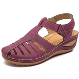 Karin | Damen Frühlings Cutout Walking Sandalen – Karmesin