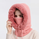 Multifunktionaler Hoodie mit Kordelzug – Dunkelrosa