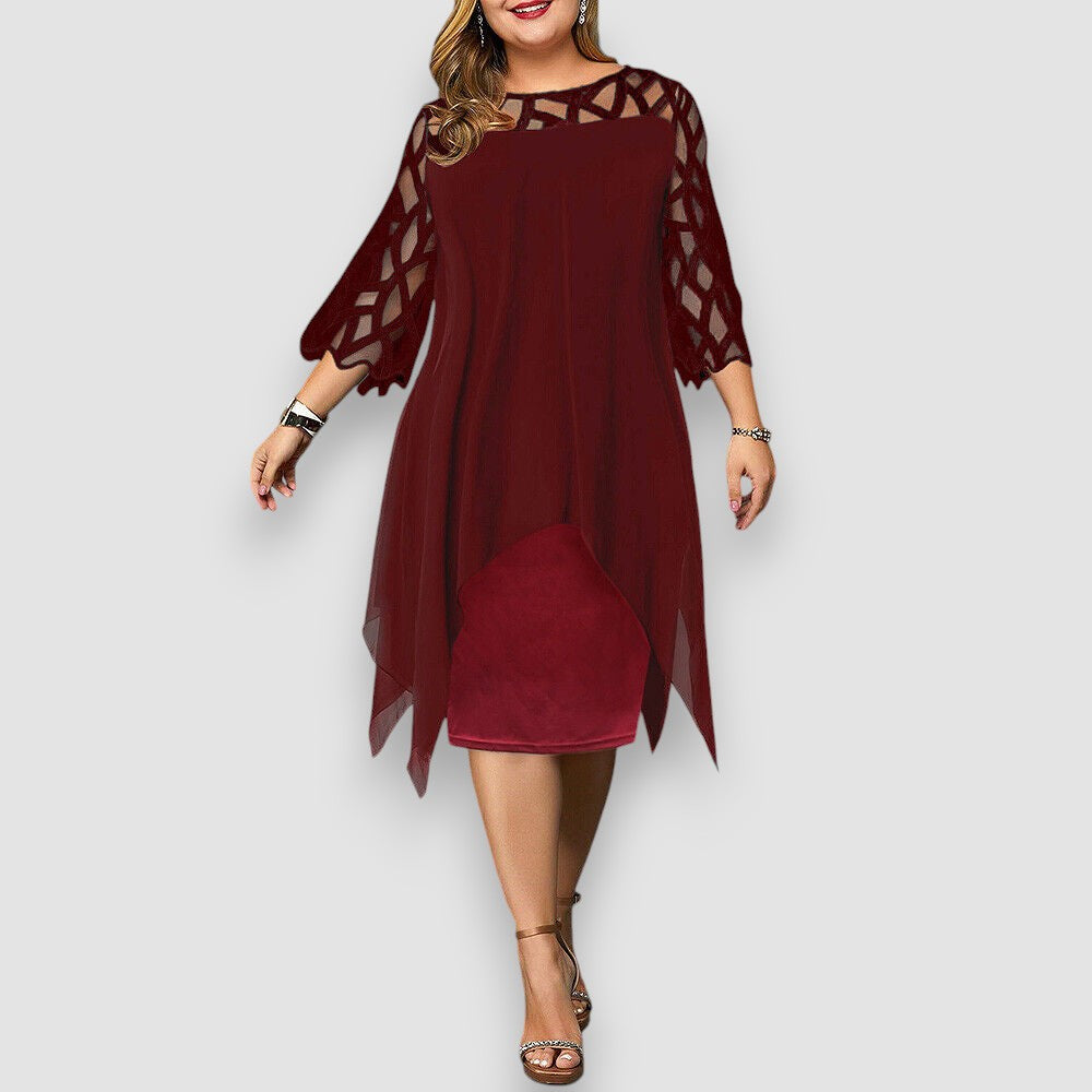 Lorene | Elegantes Midikleid in Übergröße