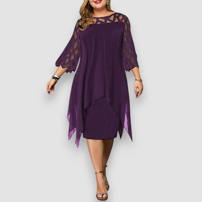 Lorene | Elegantes Midikleid in Übergröße