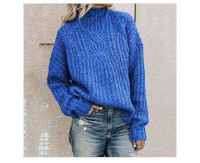 Lässiger Strickpullover mit Stehkragen für Damen | Ideal für den Winter