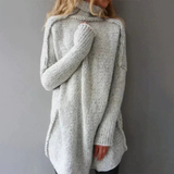 Sabine | Damen Grau Rollkragenpullover mit weitem Schnitt – Grau