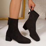 Salome | Damen Orthopädische Stiefeletten mit Reißverschluss und Absatz – Schwarz