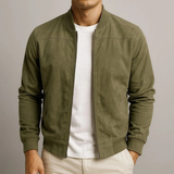 Salomo | Herren Slim Fit Bomberjacke mit Reißverschluss – Grün